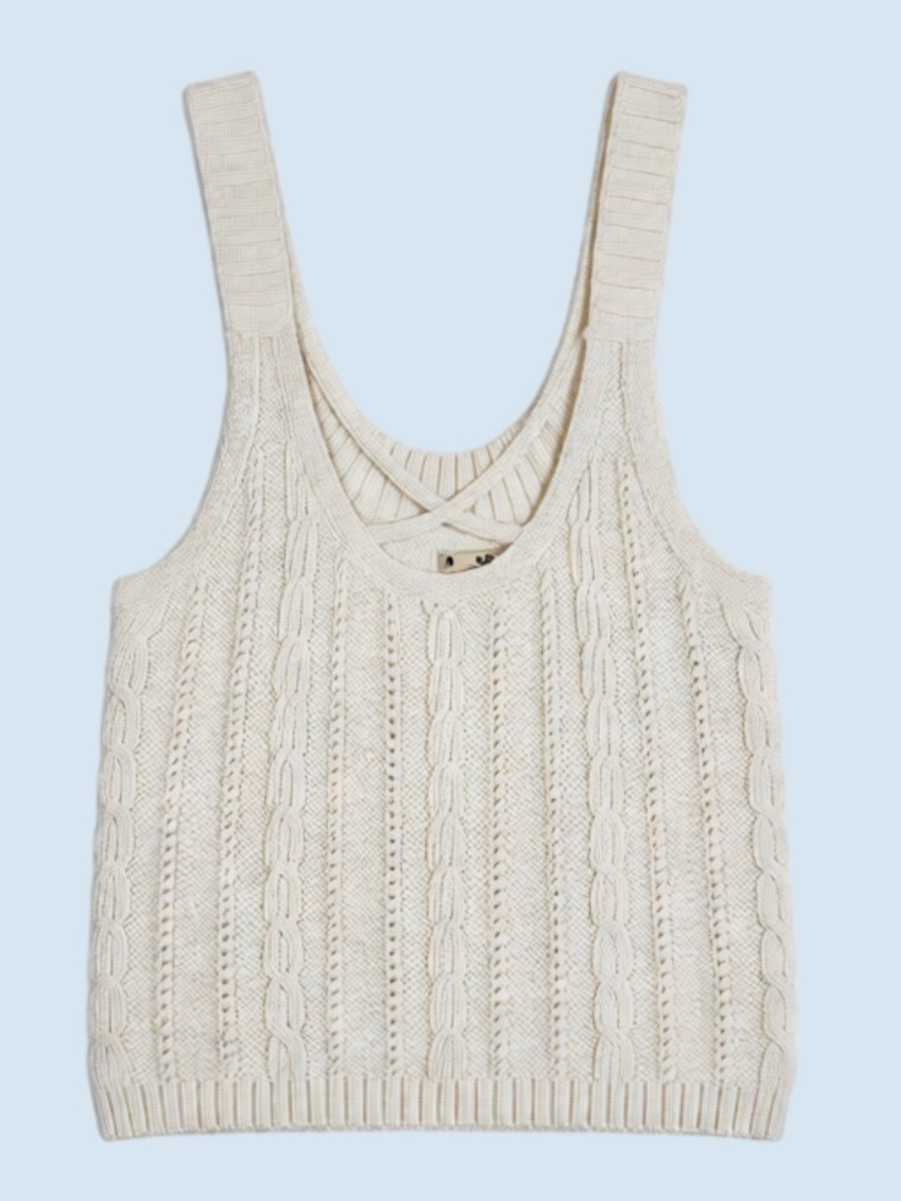 Hollister Cream Cable Knit Tank Top